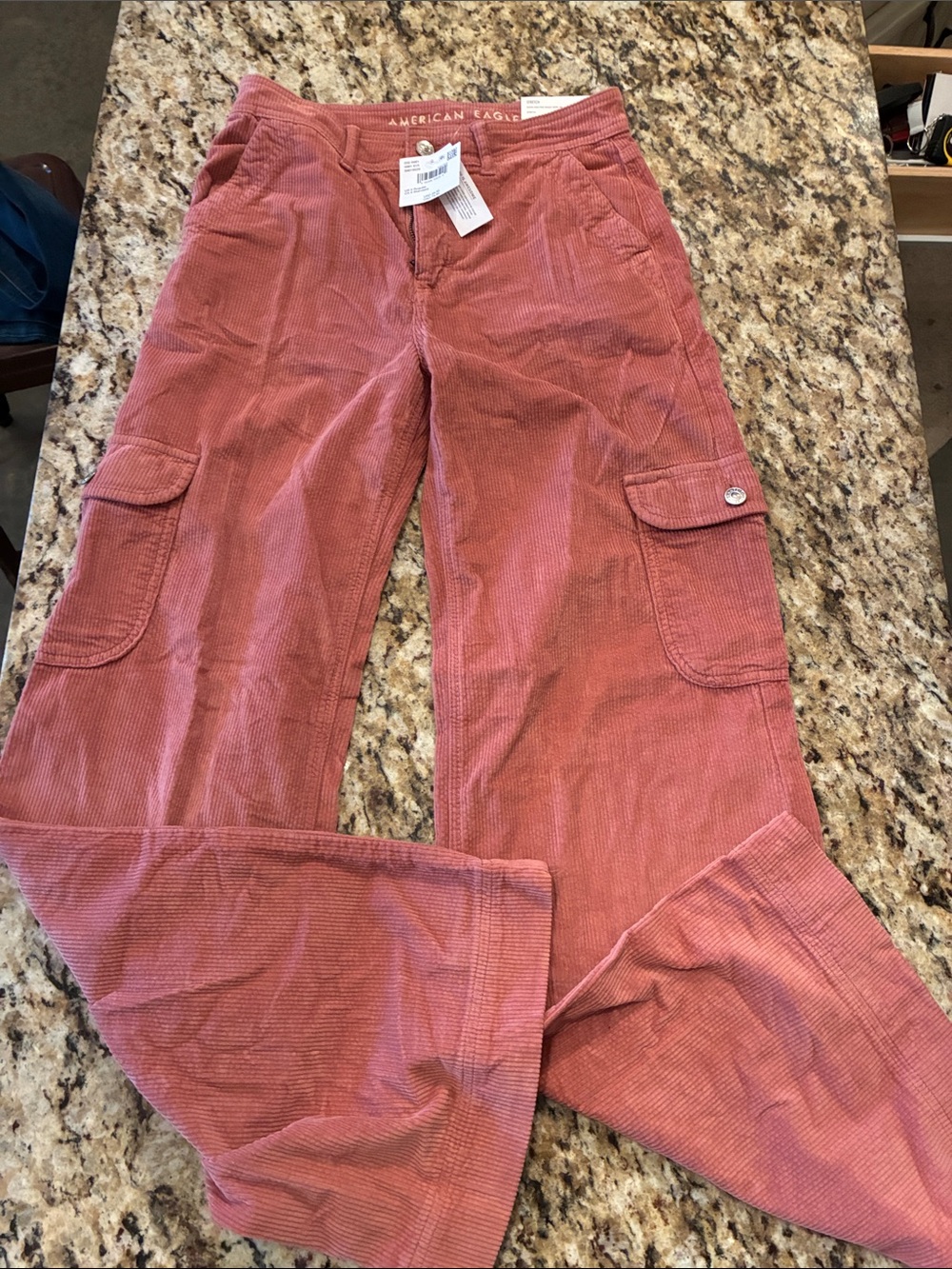 American Eagle Outfitters Dusty Rose Corduroy Cargo Pants